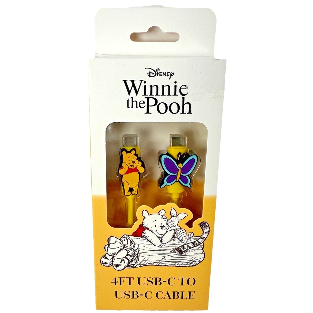 Disney Winnie The Pooh USB C Cable 4FT Fast Charging Pooh Piglet New
